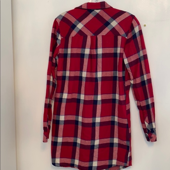 FRENCH CONNECTION red plaid tunic dress flannel S - Picture 4 of 4